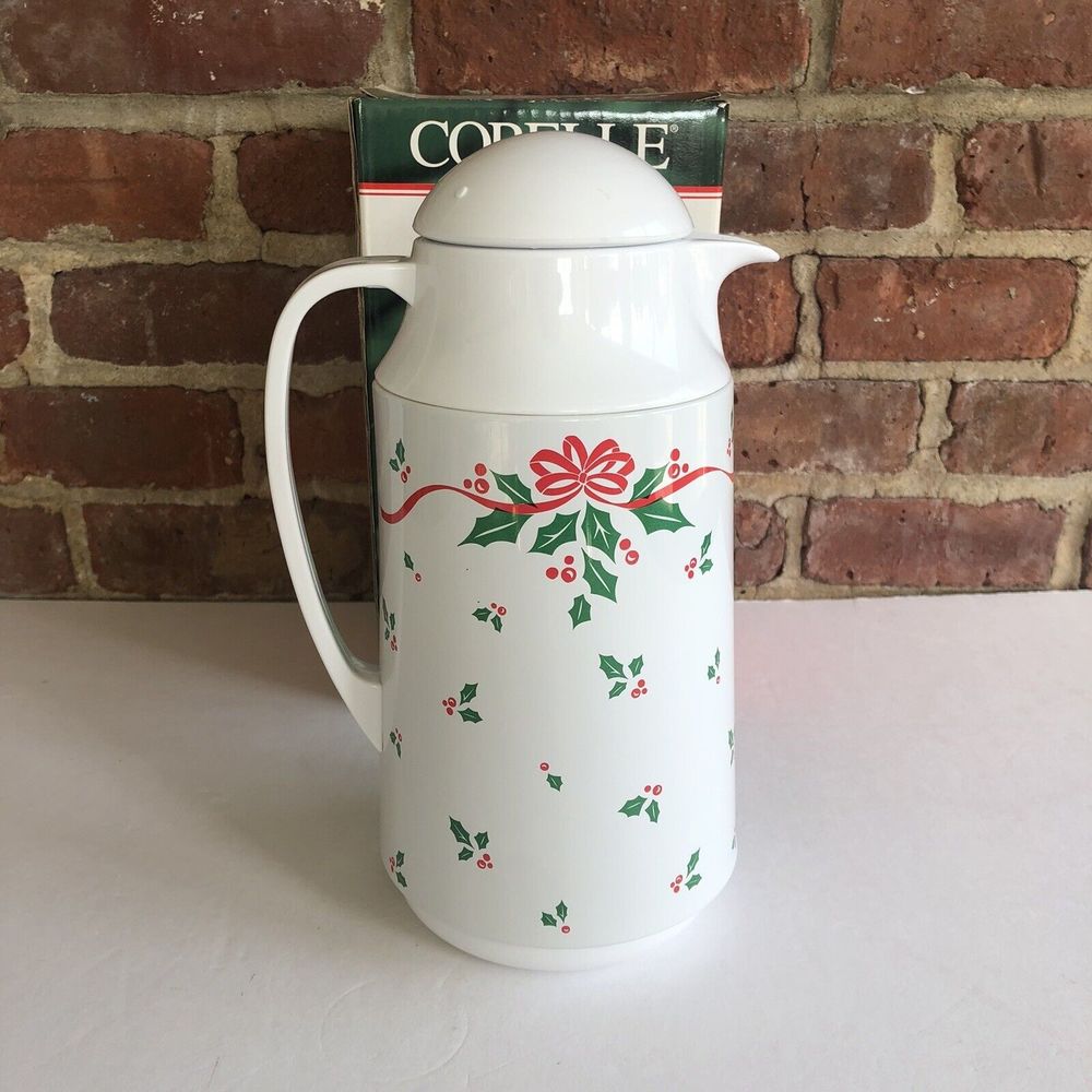 Corelle Compatibles “Winter Holly” 1 Quart Vintage 1994 Thermal Server #6015825